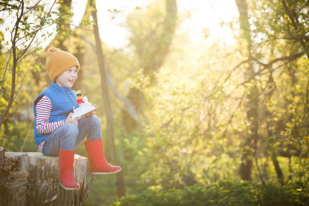 Happy toddler wearing a stylish and comfortable outfit, enjoying outdoor play