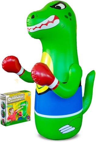 Inflatable Dinosaur Punching Bag for Kids – Bop Bag for Toddlers and Children Ages 3-14 – 47" Blow Up Toy with Bounce-Back Action – Fill Base with Sand or Water