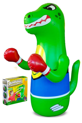 Inflatable Dinosaur Punching Bag for Kids – Bop Bag for Toddlers and Children Ages 3-14 – 47" Blow Up Toy with Bounce-Back Action – Fill Base with Sand or Water