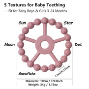 3 Pack Ring Teether Baby Infant Toys, Silicone Teething Ring Toys for Babies 0-6 Months, Seposeve Baby Teethers 6-12 Months 12-24 Months, Easy to Grasp Toy, Infant Teething Relief, Purple Pink White
