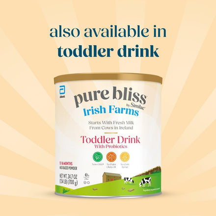 Pure Bliss Irish Farms, Easy-to-Digest Baby Formula, Infant Formula, 0-12 Months, 24.7-oz Can