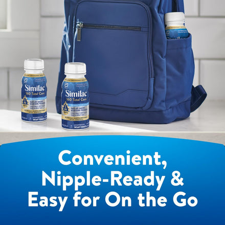 Similac 360 Total Care Infant Formula, Has 5 HMO Prebiotics, Our Closest Prebiotic Blend to Breast Milk, Non-GMO, Baby Formula, Ready to Feed, 8-fl-oz Bottle, Pack of 24