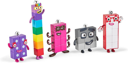 hand2mind Numberblocks Friends Six to Ten Figures, Cartoon Action Figure Set, Toy Figures, Play Figure Playsets, Small Figurines for Kids, Number Toys, Math Toys, Stocking Stuffers for Kids 3-5