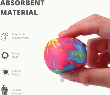 4E's Novelty 24 Pack - 2" Water Bomb Splash Balls - Mini Water Absorbent Ball - Kids Pool Toys, Outdoor Water Fight Game Activities for Kids, Beach Pool Party Favors, End of Year Student Gifts