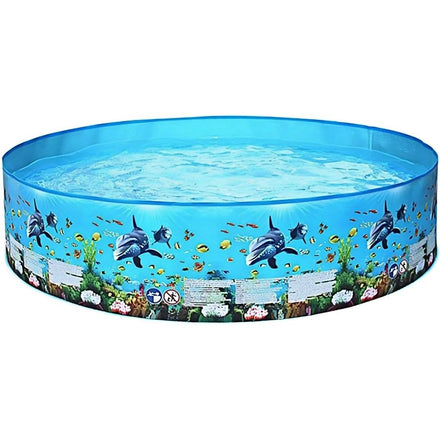 Play Pool for Kids Plastic Outdoor Swimming Pool Non-inflatable Folding Round Water Pool Children Snapset Swimming Pool(8FT (244CM x 38CM),Dinosaur)