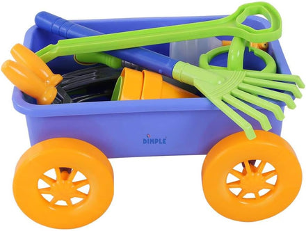 Dimple Garden Wagon & Tools Toy Set Premium 15 Pcs Kids Gardening Tools & Wagon Toy Set - Sturdy & Durable - Top Yd, Beach, Sand, Garden Play Set - Great for Kids & Toddlers
