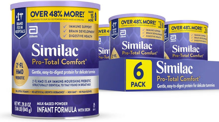 Similac Pro-Total Comfort Infant Formula With Iron, 29.8-oz Value Can, Pack of 6