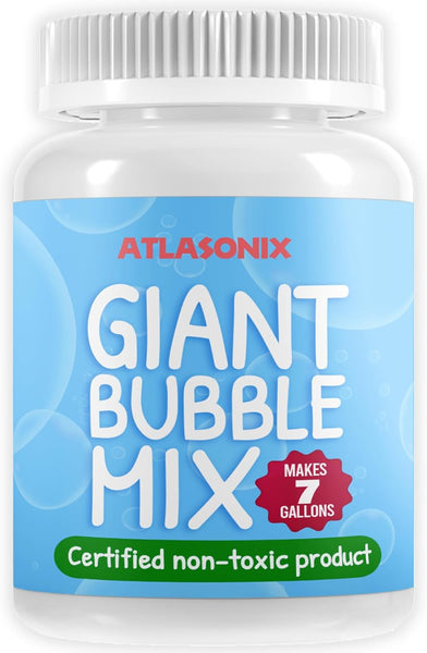 Bubbles for Kids – Giant Bubble Wand & Powder Mix | Makes 896 oz (7 Gallons) of Bubble Solution | Bubble Refill for Big Bubbles, Bubble Machine, Outdoor Fun | Non-Toxic & Long-Lasting