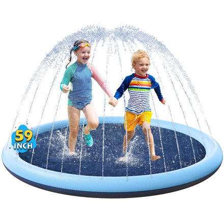 VISTOP Non-Slip Splash Pad for Kids and Dog, Thicken Sprinkler Pool Summer Outdoor Water Toys - Fun Backyard Fountain Play Mat for Baby Girls Boys Children or Pet Dog (59 inch, Red&Yellow&Green&Blue)