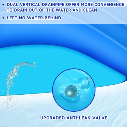 Nattork Inflatable Swimming Pool for Kids and Adults- 118" x 68" x 22" Family Full-Sized Blow Up Pools for kids -Thickened Durable Above Ground Swimming Pool Backyard Lawn, Indoor Outdoor Summer Party