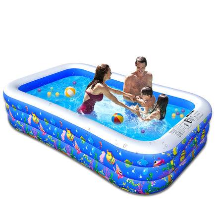 Inflatable Swimming Pool, 120" x 72" x 22" Kiddie Pools, Family Lounge Pools Thickened Above Ground Family Pool for Summer Water Party, Backyard, Garden Lawn, Blue