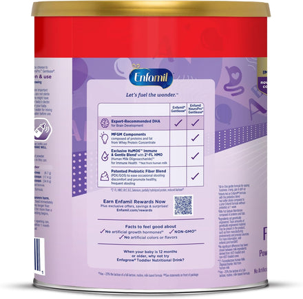 Enfamil NeuroPro Gentlease Baby Formula, Brain Building DHA, HuMO6 Immune Blend, Designed to Reduce Fussiness, Crying, Gas & Spit-up in 24 Hrs, Prebiotics to Promote Softer Stools, Baby Milk, 27.4 Oz