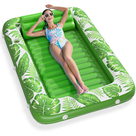 Inflatable Tanning Pool Lounger Float - Jasonwell 4 in 1 Sun Tan Tub Sunbathing Pool Lounge Raft Floatie Toys Water Filled Tanning Bed Mat Pad for Adult Blow Up Kiddie Pool Kids Ball Pit Pool (L)