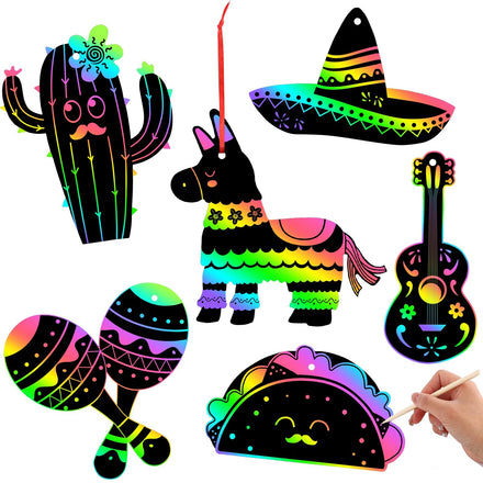 JULMELON 36 PCS Summer Crafts, Rainbow Scratch Art Summer Gifts Magic Color Ice Cream Scratch Cards DIY Sweet Candy Ornament for Party Favors School Activities