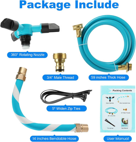 Trampoline Sprinkler for Kids Backyard Water Park Net Friendly WaterWhirl Outdoor Game Toys Adjustable Summer Toys Included Accessories Tool Exclusive Copyright (Blue)