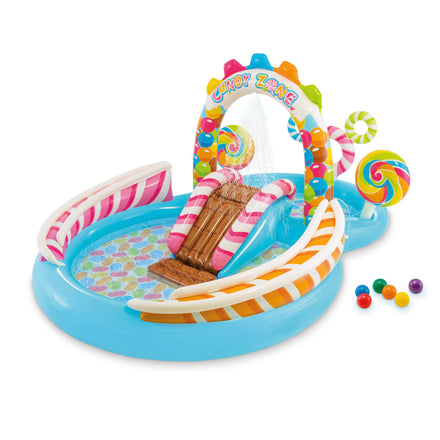 Intex 96" x 78" x 28" Inflatable Jungle Adventure Play Center Spray Kiddie Pool - Backyard Kids Water Slide, Outdoor Blow-Up Splash Pad for Toddlers