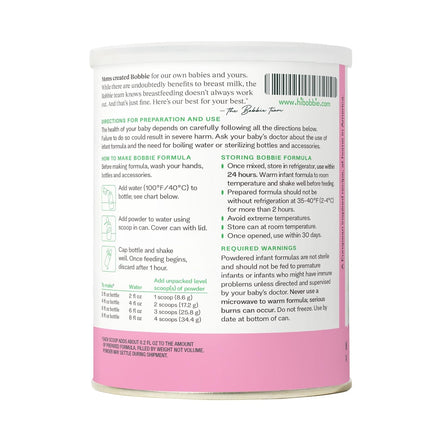 Bobbie Organic Gentle Infant Formula, Milk Based Powder with Iron, DHA, Vitamin D & 100% Lactose Like Breast Milk, For Fusiness, Crying & Digestive Health, Newborn Baby-12 Months Old, 14.1 oz, 1 Pack