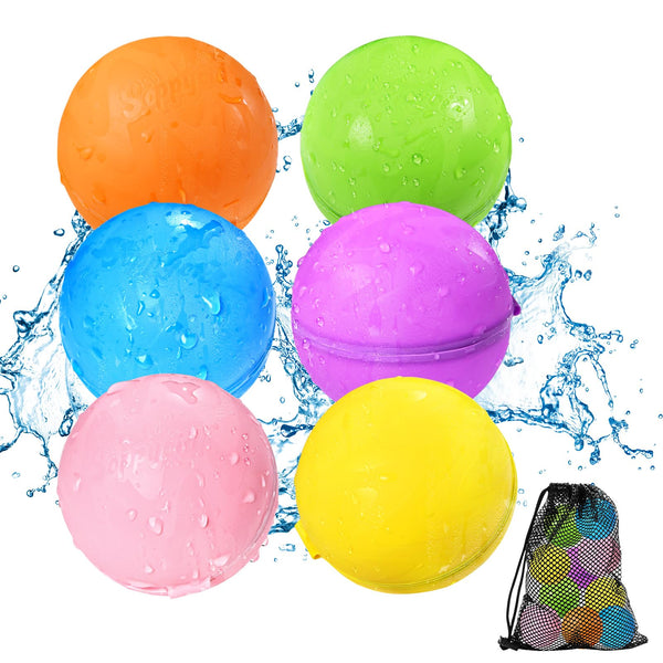 SOPPYCID 10PCS Reusable Water Balloons Quick Fill for Kids, Refillable Magnetic Water Balloons for Pool & Beach, Water Ball Toys for Summer Outdoor Games, Outside Activities