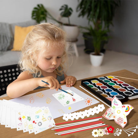 60pcs Summer Activities for Kids – DIY Paper Pinwheels Crafts, Blanks White Windmill Kits Bulk for Mothers Day, Classroom Party, Easter, Garden, Art Projects, 4th of July