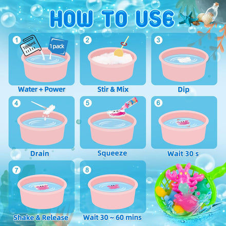 Magic Water Elf Toy Kit, Aqua Fairy Water Gel Kit, Aqua Fairy, Magic Water Elf, Magic Water Gel Kit with 12 Magic Gels and 6 Molds, Children's DIY Magic Elf Water Toy, Gifts for Kids, Boys, Girls