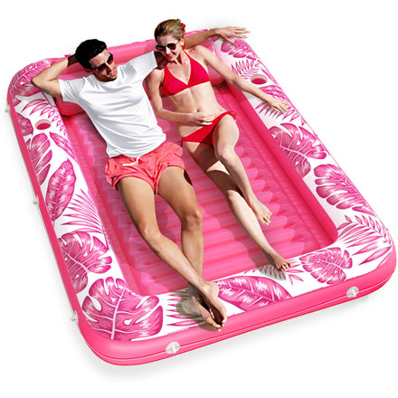 Inflatable Tanning Pool Lounger Float - Jasonwell 4 in 1 Sun Tan Tub Sunbathing Pool Lounge Raft Floatie Toys Water Filled Tanning Bed Mat Pad for Adult Blow Up Kiddie Pool Kids Ball Pit Pool (L)