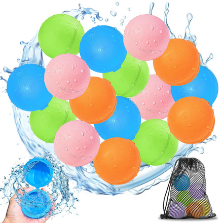 SOPPYCID 6PCS Reusable Water Balloons - Quick Fill Water Balls Toys For Toddler Age 4-8 - Refillable Magnetic Self-Sealing Water Splash Bomb For Summer Party Pool Outdoor Beach Toys for kids Age 8-12