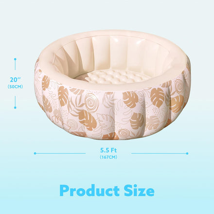 SLOOSH Inflatable Swimming Pool,5.5ft x 20 Inch Full-Sized Blow Up Durable Thickened Luxury Above Ground Family Pool with Comfortable Backrest for Summer Water Party Backyard Garden Lawn,Sandy