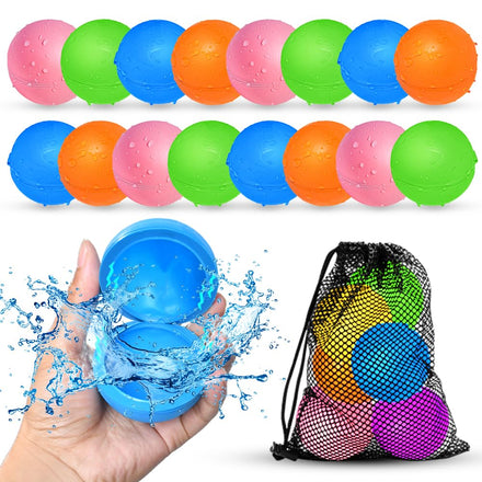 SOPPYCID 12Pcs Reusable Water Balloons, Pool Beach Water Toys for Boys and Girls, Outdoor Summer Toys for Kids Ages 3-12, Magnetic Water Ball for Outdoor Activities