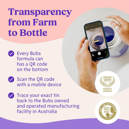 Bubs Essential Infant Formula, with Iron, Cow Milk-Based Powder, for Infants 0-12 Months, Made with Non-GMO Milk, 20 oz