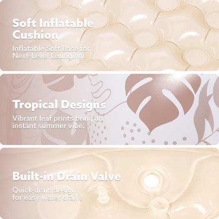 SLOOSH Inflatable Swimming Pool,5.5ft x 20 Inch Full-Sized Blow Up Durable Thickened Luxury Above Ground Family Pool with Comfortable Backrest for Summer Water Party Backyard Garden Lawn,Sandy