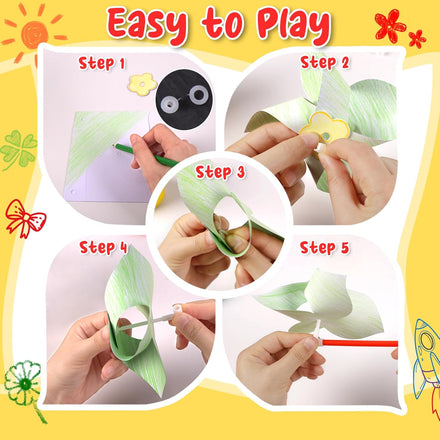 60pcs Summer Activities for Kids – DIY Paper Pinwheels Crafts, Blanks White Windmill Kits Bulk for Mothers Day, Classroom Party, Easter, Garden, Art Projects, 4th of July