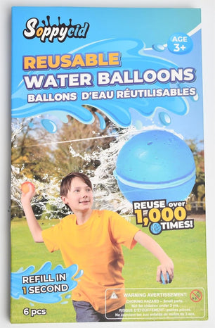 SOPPYCID Reusable Water balloons, Summer Toy Water Toy for Boys and Girls, Pool Beach Toys for Kids ages 3-12, Outdoor Activities Water Toys Self Sealing Water Splash Ball for Fun (6Pack)
