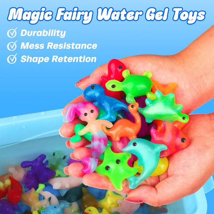 Mocoosy 20 Colors Magic Water Gel Kit for Kids, Aqua Fairy Water Elf Toy Kit with 20 Magic Gels & 16 Squishy Maker Molds, Squishy Making Kit Water Pets DIY STEM Toy Crafts Gifts for Boys Girls