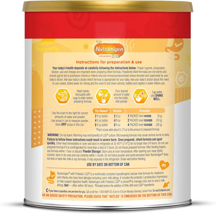 Enfamil Nutramigen Hypoallergenic Baby Formula with Iron, Lactose Free, Colic Relief from Cow's Milk Allergy Starts in 24 Hours, Brain Building DHA, Probiotic LGG for Immune Support, 27.8 Oz, 4 Count