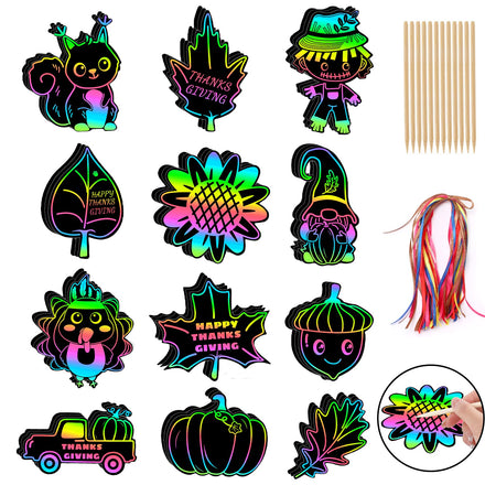 JULMELON 36 PCS Summer Crafts, Rainbow Scratch Art Summer Gifts Magic Color Ice Cream Scratch Cards DIY Sweet Candy Ornament for Party Favors School Activities