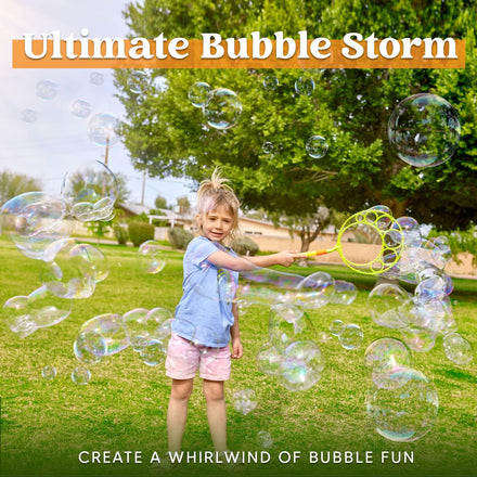 JOYIN Big Bubble Wands Set Bulk for Kids Summer Outdoor Activity Party Favors, 18 Pcs Giant Bubble Maker with Tray, 12" Large, 6 Pcs Solution Suitable for All Age People
