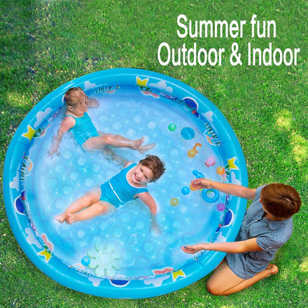 3 Rings Kiddie Pool for Toddler, 48”X12”,Kids Swimming Pool, Inflatable Baby Ball Pit Pool, Small Infant Pool (Blue)