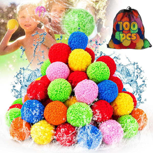 LQYoyz Reusable Water Balloons - 50 PCS Refillable Water Balls for Kids Outdoor Toys Games, Summer Pool Toys Water Play Splash Balls for Backyard Lawn Beach Fun Games for Boys Girls