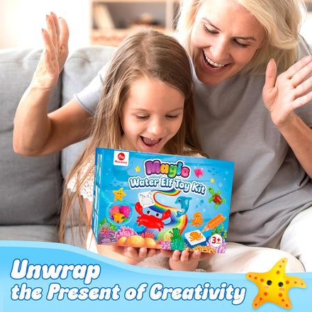 Mocoosy 20 Colors Magic Water Gel Kit for Kids, Aqua Fairy Water Elf Toy Kit with 20 Magic Gels & 16 Squishy Maker Molds, Squishy Making Kit Water Pets DIY STEM Toy Crafts Gifts for Boys Girls