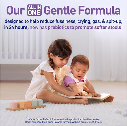 Enfamil NeuroPro Gentlease Baby Formula, Brain Building DHA, HuMO6 Immune Blend, Designed to Reduce Fussiness, Crying, Gas & Spit-up in 24 Hrs, has Prebiotics to Promote Softer Stools, Reusable Tub, 19.5 Oz
