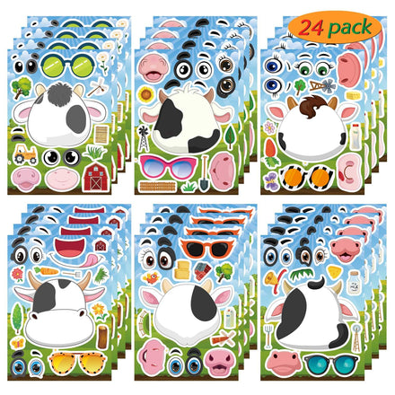 24 Sheets Make-a-face Stickers, Make Your Own Ice Cream Mix and Match Sticker Sheets DIY Summer Ice Cream Stickers for Kids Party Favors Activities
