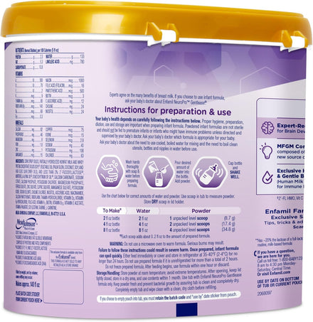 Enfamil NeuroPro Gentlease Baby Formula, Brain Building DHA, HuMO6 Immune Blend, Designed to Reduce Fussiness, Crying, Gas & Spit-up in 24 Hrs, has Prebiotics to Promote Softer Stools, Reusable Tub, 19.5 Oz