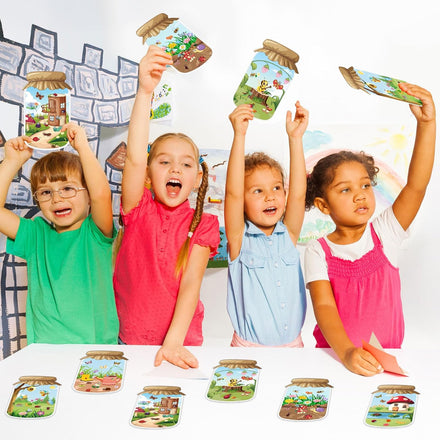 24Pack Spring Craft Bugs Scene Stickers Summer Art Craft Make A Bug Jar Scene with Insect Butterfly Frogs Bee Flower Sticker for Fun Spring Party Supplies Summer Party Games Classroom Activities