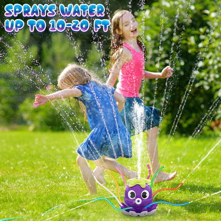 Outdoor Water Spray Sprinkler for Kids and Toddlers, Summer Outside Toys Backyard Games with 8 Wiggle Tubes, Attaches to Garden Hose Splashing Fun Toys for 3 4 5 6 7 8 Year Old Boys Girls Gifts