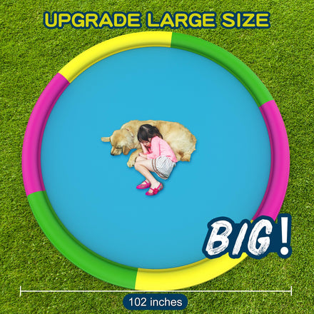 Growsland Splash Pad for Toddlers, Outdoor Sprinkler for Kids, 67" Summer Water Toys Inflatable Wading Baby Pool Fun Gifts for 3 4 5 6 7 8 9 Years Old Boy Girl Backyard Garden Lawn Outdoor Games