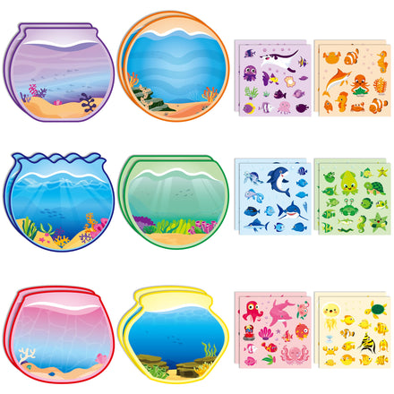 CY2SIDE Summer Beach Stickers - 12PCS Summer Drifting Bottles Sticker Art Craft for Kid Make Your Own Beach Sticker Scene with Pineapple Flamingo DIY Hawaii Party Game Class Fun Activities