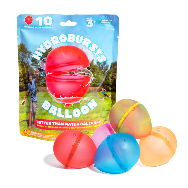 Hydroburst 6-pack Reusable Water Balloons by Relatable, For The Pool, Beach Toys And Outdoor Play Toys, Includes 6 Refillable Balloons