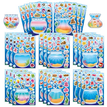24 Sheets Make-a-face Stickers, Make Your Own Ice Cream Mix and Match Sticker Sheets DIY Summer Ice Cream Stickers for Kids Party Favors Activities