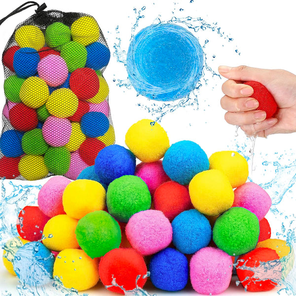 Jishi 48Pcs Reusable Water Balls, Kids Summer Outdoor Toys, Outside Activity Games for Backyard Yard Beach Pool Party Favors, Summer Water Fun Toddler Outdoor Play Toys for Boys Girls Ages 3+ Year Old