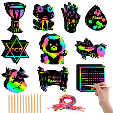 JULMELON 36 PCS Summer Crafts, Rainbow Scratch Art Summer Gifts Magic Color Ice Cream Scratch Cards DIY Sweet Candy Ornament for Party Favors School Activities